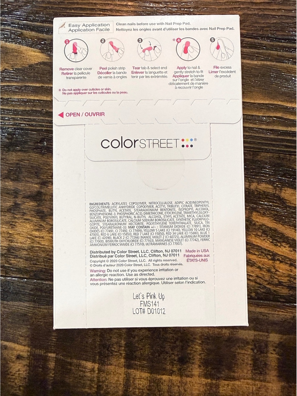 Color Street Nail Polish Strips - Let's Pink Up | Soft Sheer Pink Shimmer - Picture 2 of 2